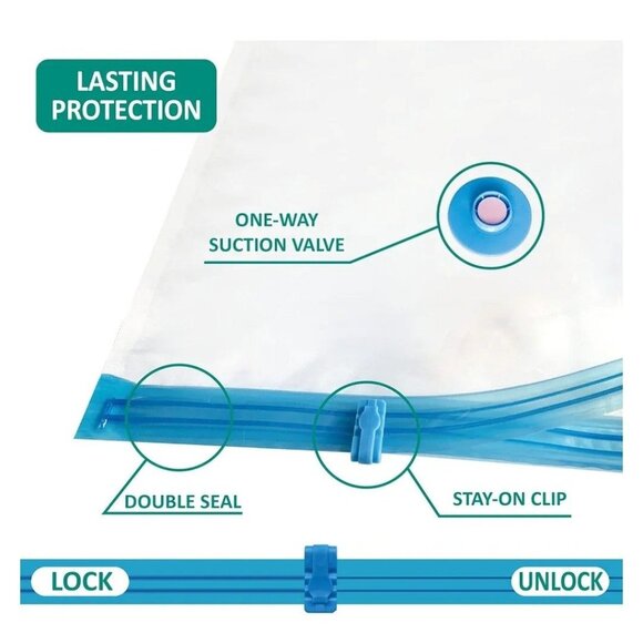 VACUUM STORAGE BAGS-PACK OF 5-SIZE: JUMBO-NEW - Picture 1 of 3